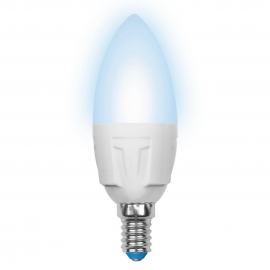 Лампа светодиодная (UL-00000689) E14 6W 4500K матовая LED-C37-6W/NW/E14/FR/DIM PLP01WH