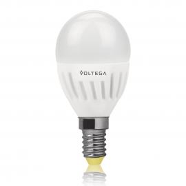 Лампа светодиодная Voltega E14 6.5W 2800К шар матовый VG1-G2E14warm6W 4694
