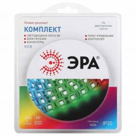 Светодиодная лента ЭРА 14,4W/m 60LED/m 5050SMD RGB 5M 5050kit-14,4-60-12-IP20-RGB-5m