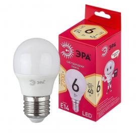 Лампа светодиодная ЭРА E14 6W 2700K матовая LED P45-6W-827-E14 R Б0051058