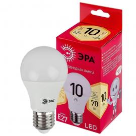 Лампа светодиодная ЭРА E27 10W 2700K матовая LED A60-10W-827-E27 R Б0049634