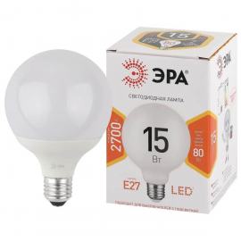 Лампа светодиодная ЭРА E27 15W 2700K матовая LED G90-15W-2700K-E27 Б0049077