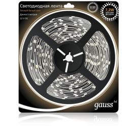 Светодиодная лента Gauss 7,2W/m 30LED/m 5050SMD теплый белый 5M 312000107