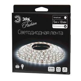 Светодиодная влагозащищенная лента ЭРА 14,4W/m 60LED/m 5050SMD холодный белый 5M LS5050-60LED-IP65-W-5m